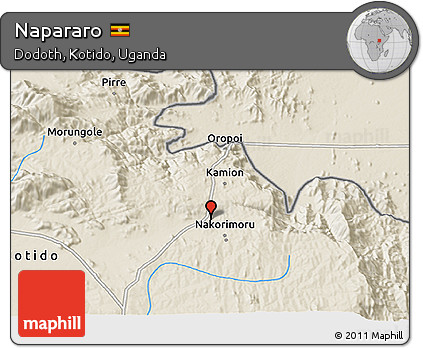 Shaded Relief 3D Map of Napararo