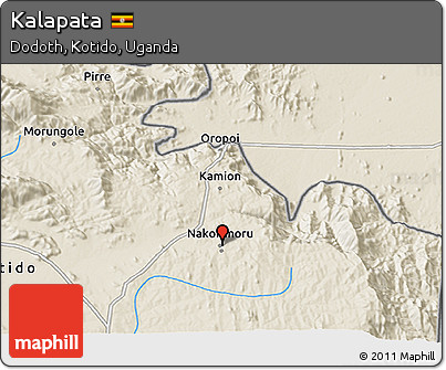 Shaded Relief 3D Map of Kalapata