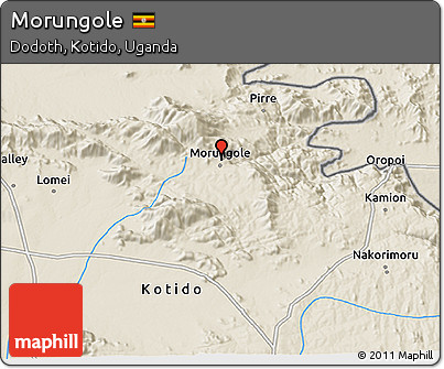 Shaded Relief 3D Map of Morungole
