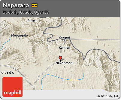 Shaded Relief 3D Map of Napararo