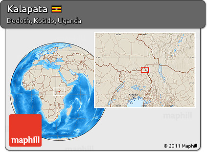 Shaded Relief Location Map of Kalapata