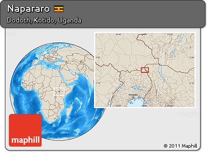 Shaded Relief Location Map of Napararo