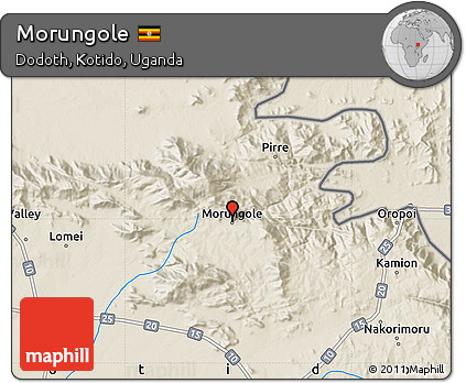 Shaded Relief Map of Morungole