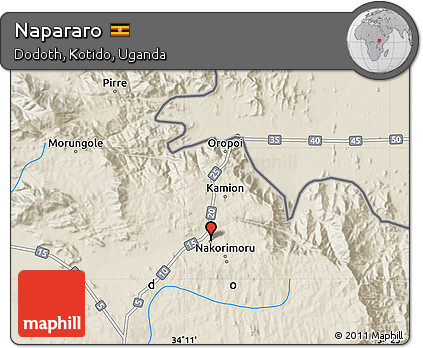 Shaded Relief Map of Napararo