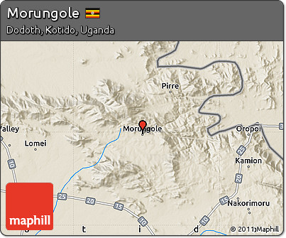 Shaded Relief Map of Morungole