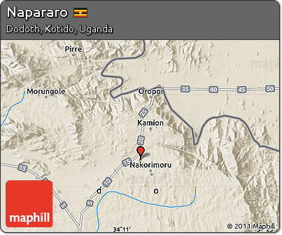 Shaded Relief Map of Napararo