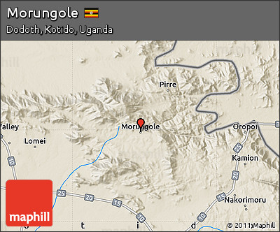 Shaded Relief Map of Morungole