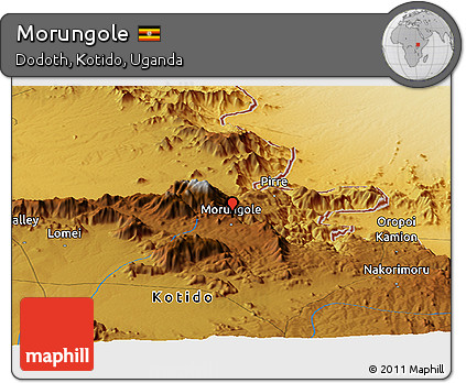 Physical Panoramic Map of Morungole