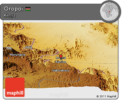 Physical Panoramic Map of Oropoi