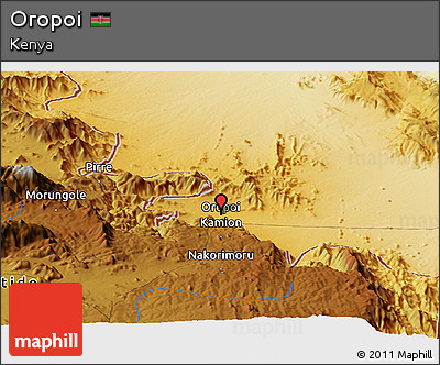 Physical Panoramic Map of Oropoi