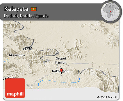 Shaded Relief Panoramic Map of Kalapata