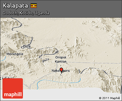 Shaded Relief Panoramic Map of Kalapata