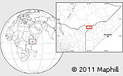 Blank Location Map of the area around 3° 51' 2" N, 41° 43' 30" E
