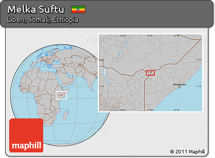 Gray Location Map of Melka Suftu