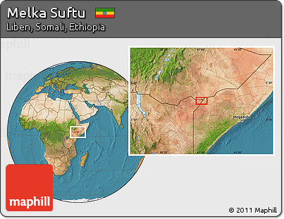 Satellite Location Map of Melka Suftu