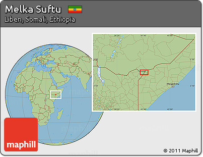 Savanna Style Location Map of Melka Suftu