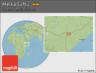 Savanna Style Location Map of Melka Suftu