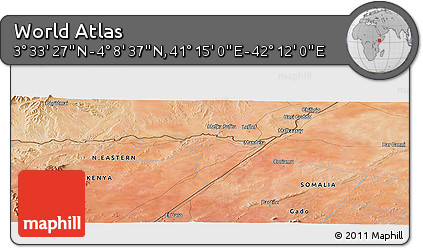 Satellite Panoramic Map of the Area around 3° 51' 2" N, 41° 43' 30" E