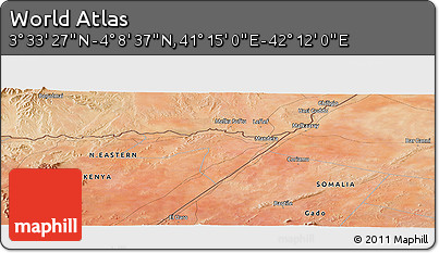 Satellite Panoramic Map of the Area around 3° 51' 2" N, 41° 43' 30" E