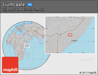 Gray Location Map of Jiumcaale