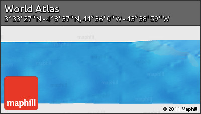 Physical Panoramic Map of the Area around 3° 51' 2" N, 44° 7' 30" W