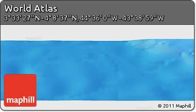 Physical Panoramic Map of the Area around 3° 51' 2" N, 44° 7' 30" W