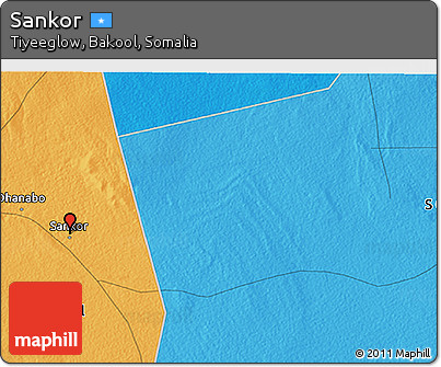 Political 3D Map of Sankor