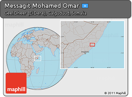 Gray Location Map of Messagit Mohamed Omar