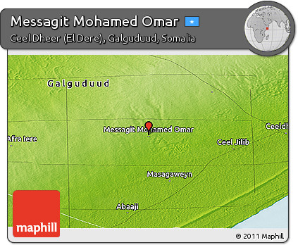 Physical Panoramic Map of Messagit Mohamed Omar