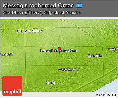 Physical Panoramic Map of Messagit Mohamed Omar