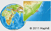 Physical Location Map of the area around 3° 51' 2" N, 47° 40' 29" E