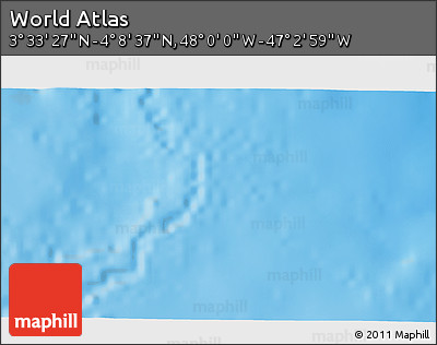 Physical 3D Map of the Area around 3° 51' 2" N, 47° 31' 29" W