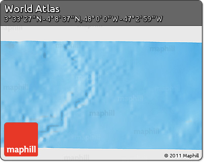 Physical 3D Map of the Area around 3° 51' 2" N, 47° 31' 29" W