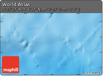 Physical Map of the Area around 3° 51' 2" N, 48° 31' 29" E