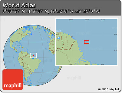 Savanna Style Location Map of the Area around 3° 51' 2" N, 49° 13' 30" W