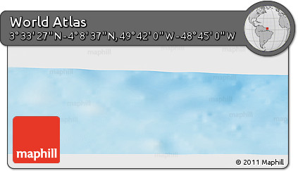 Shaded Relief Panoramic Map of the Area around 3° 51' 2" N, 49° 13' 30" W