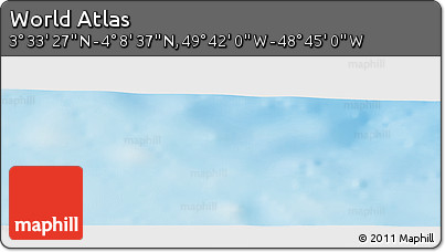 Shaded Relief Panoramic Map of the Area around 3° 51' 2" N, 49° 13' 30" W