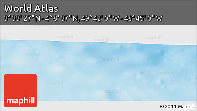 Shaded Relief Panoramic Map of the Area around 3° 51' 2" N, 49° 13' 30" W