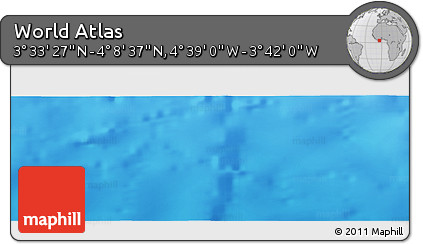 Shaded Relief Panoramic Map of the Area around 3° 51' 2" N, 4° 10' 30" W
