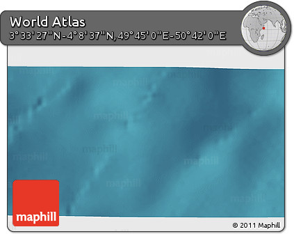 Satellite 3D Map of the Area around 3° 51' 2" N, 50° 13' 30" E