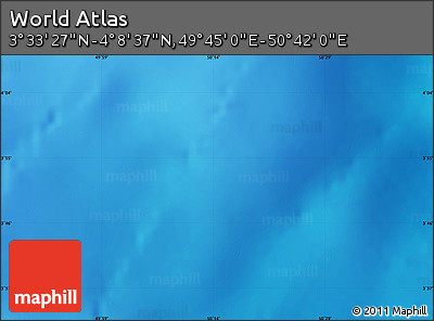 Shaded Relief Map of the Area around 3° 51' 2" N, 50° 13' 30" E