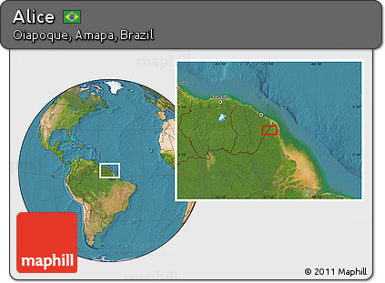 Satellite Location Map of Alice