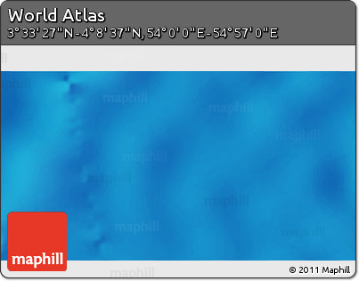Physical 3D Map of the Area around 3° 51' 2" N, 54° 28' 30" E