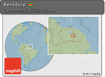 Savanna Style Location Map of Benzdorp, hill shading