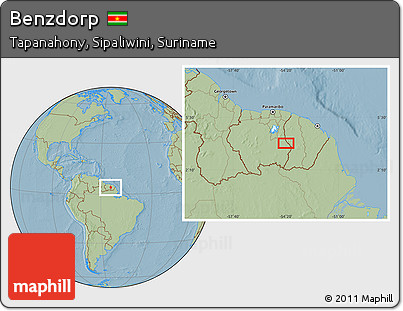 Savanna Style Location Map of Benzdorp, hill shading