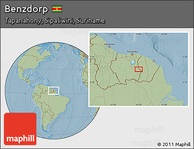 Savanna Style Location Map of Benzdorp, hill shading