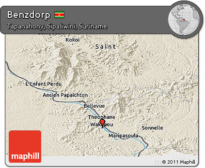 Shaded Relief Panoramic Map of Benzdorp