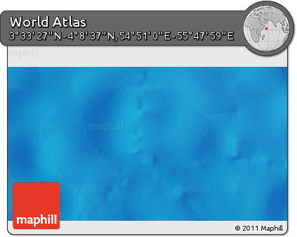 Physical 3D Map of the Area around 3° 51' 2" N, 55° 19' 30" E