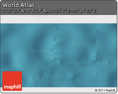 Satellite 3D Map of the Area around 3° 51' 2" N, 55° 19' 30" E