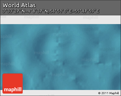 Satellite 3D Map of the Area around 3° 51' 2" N, 55° 19' 30" E